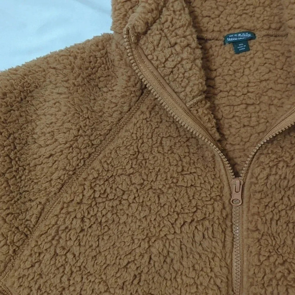 Wild Fable Faux Shearling Full Zip-Up Sweatshirt, Color Light Brown Size M/L - Picture 9 of 14